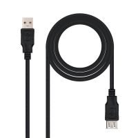 nanocable cable usb 20 tipo a machohembra 18m negro