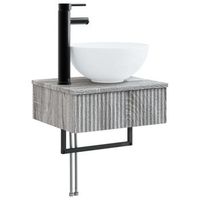 lavabo de lavado montado en la pared sonoma gris vidaxl