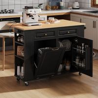 isla de cocina con ruedas y mesa extensible 120 cm enchufes y almacenaje