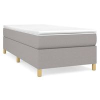 cama tapizada 203x90x35 cm tejido 100  poliester contrachapado y madera tratada - gris