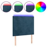 cabecero cama  panel de cabecera con luces led terciopelo azul oscuro 90x5x118128 cm
