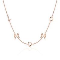 14 quilates cadena de oro rosa para mujer con 5 letras