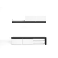 mueble de salon idem - modulos de comedor - mueble tv salon - conjunto de muebles - modulo de almacenaje - estilo moderno - color blanconegro 200 x