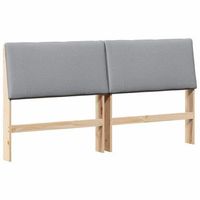 cabecero tapizado gris claro 200 cm madera de pino macizo vidaxl