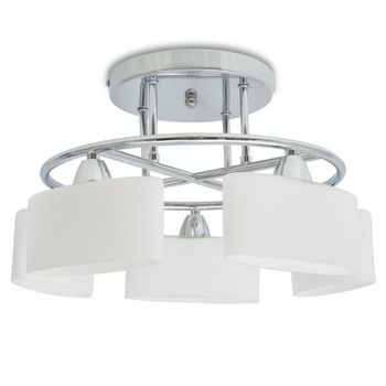 Lámpara De Techo Pantalla Cristal Elipse 5 Bombillas E14 200 W Vidaxl