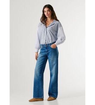 Pepe Jeans para mujer. PL20510424U1 Jeans Loose Hazel azul (24/30), Casual, Algodón, Denim
