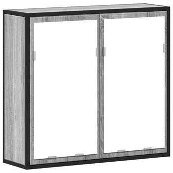 Mueble De Baño | Armario Con Espejo De Baño Madera Gris Sonoma 65x20x60 Cm
