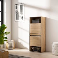 zapatero efecto madera roble 60x35x145cm