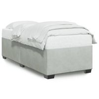 cama individual  cama de adulto  estructura de cama sin colchon terciopelo gris claro 90x200 cm