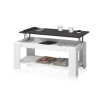 mesa de centro elevable melamina blanco artik - oxido