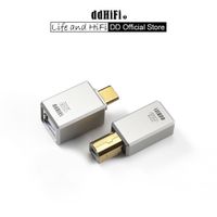 dd ddhifi tc01b  tc01bf convertidor adaptador usb-b a usb-c de alta calidad con conectores unibody y chapados en oro mecanizados cnc