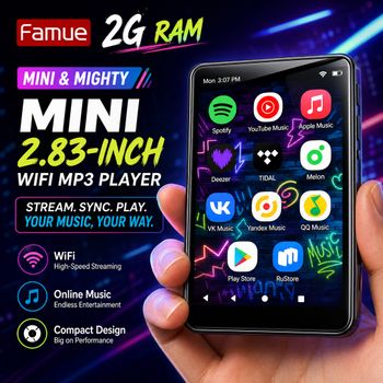 Reproductor MP3 Android y WiFi de 2.8 Pulgadas, Altavoz Bluetooth, Transmisión de Música en Línea, Play Store Integrada, Spotify, Apple Music, Deezer