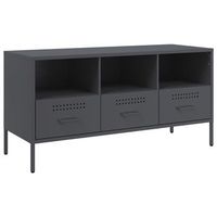 mueble para tv  mueble de salon  gabinete de tv acero gris antracita 1005x39x505 cm