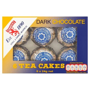 Tunnocks Tea Cakes Dark Chocolate 6 Pack