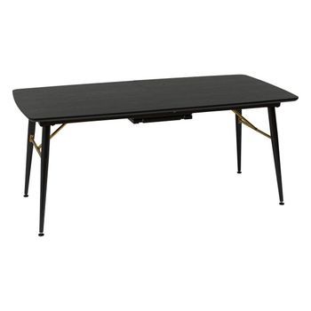 Mesa De Comedor Extensible Aubrey Negra 180x220cm