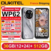 oukitel wp62 smartphone resistente android 15 36gb1224 ram 512gb rom 11000mah 33w 66 fhd  pantalla 108mp nfc telefono movil