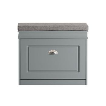 Banco zapatero con 1 cajón ancho 60cm mdf gris