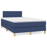 cama tapizada 203x120x88 cm tejido - azul