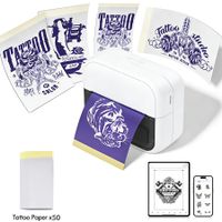 mini impresora de tatuajes inalambrica c50 impresora de etiquetas maquina de impresion termica sin tinta con telefono y pc para bricolajelogotipo de tatuajepatronimpresion