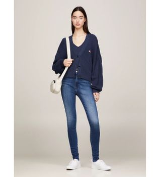 Tommy Jeans para mujer. DW0DW09215 Jeans Sylvia Ceñidos azul (25/32), Casual, Algodón, Elastano