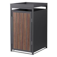 cobertizo para cubo de basura 240l antracita roble oscuro con macetero