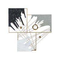 decoracion de pared de metal abstracto moderno hecho a mano 70 x 70 cm arte de pared multicolor balbriggan