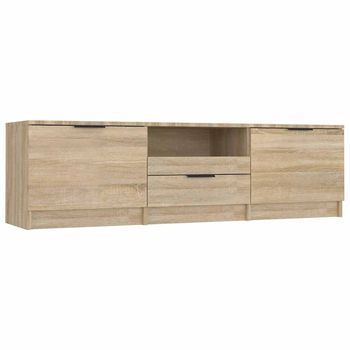 Mueble De Tv Madera Contrachapada Roble Sonoma 140x35x40 Cm