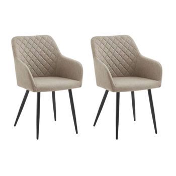 Pack 2 Sillas Comedor Salón Rombo Beige 84x64x56 Cm