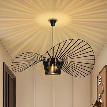 Nettlife Lámpara Colgante Negra E27 Lámpara Colgante Diam.100cm Diseño Creativo Sala De Estar Lámpara De Mesa De Comedor Vintage De Poliuretano (pu)