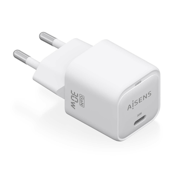 AISENS Cargador GaN 30W 1xUSB C PD3 0 QC4 0 Blanco