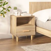 mesita de noche - mueble de dormitorio - madera contrachapada - roble sonoma 40x35x47cm