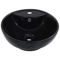 lavabo de bano moderno  lavabo con rebosadero 465x18 cm ceramica negro