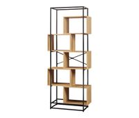 libreria rennebu 5 niveles 194x80x33 cm - negroefecto roble encasa