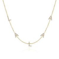 cadena letra de oro 14 quilates con diamantes