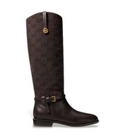 michael kors para mujer 40f6bvfb5s bota de montar beverly de ante acolchado y pielmarron 38 plano ninguno casual