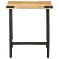 mesa auxiliar de madera maciza de mango y hierro 45x45x50 cm