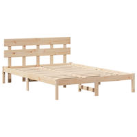 cama matrimonial  cama doble  estructura de cama con cabecera 140x200 cm madera maciza de pino cfw94496