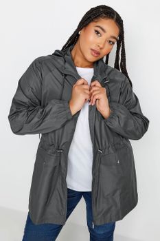 Yours Parka Impermeable Gris Antracita, Mujer Curvy Y Tallas Grandes, Yours