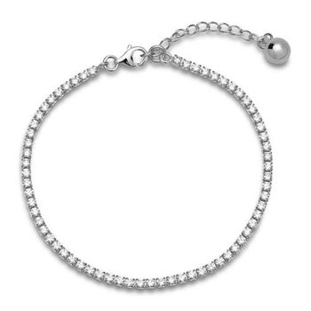 Pulsera tenis plata 925 pulida circonita cúbica