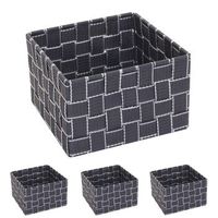 4x cestas de almacenamiento de maquillaje para bano 12x19x19cm gris oscuro 040000606