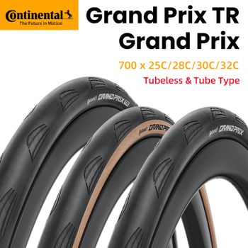 Neumático de Bicicleta Continental Grand Prix para Carretera 700 X 25C/28C/30C/32C, Plegable, Tipo Clincher, Tubeless/Con Cámara