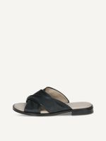 caprice mule black made of leather with block heel size 36