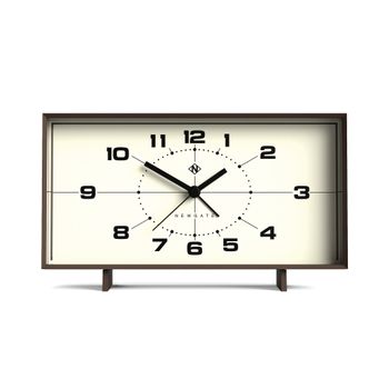 Reloj despertador de acrílico en marrón con esfera color crema