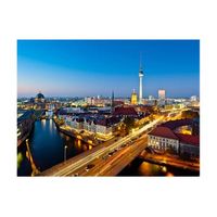 papel pintado 3d - berlin view from fischerinsel night 250x193 cm
