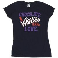 willy wonka  the chocolate fact camiseta chocolate bar love para mujer