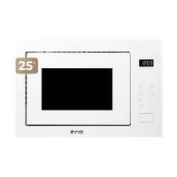 evvo microondas integrable mi45 glass  25l de capacidad grill 1200w puerta y marcos efecto brillante multifuncion