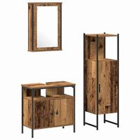 juego de muebles de bano  armario de bano 3 piezas marron 33 x 33 x 1205 cm