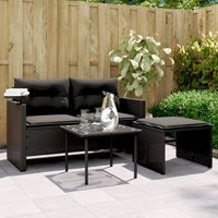 set de sofas de jardin con cojines 3 uds  conjunto mueble jardin mesa y sillas ratan sintetico negro cfw3802799