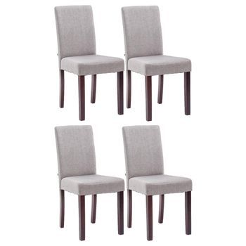 Juego De 4 Sillas De Comedor Ina De Tela Gris Claro 47x41x91 Cm Clp
