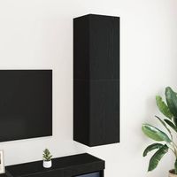 vidaxl mueble de tv de pared 305 x 30 x 110 cm roble negro